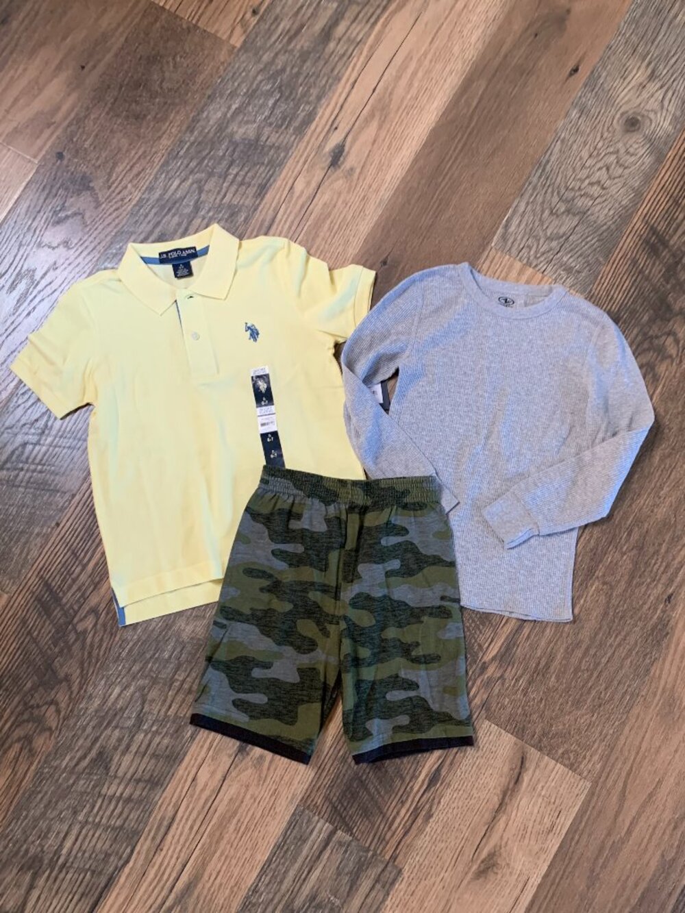 Boys Small Yellow Polo-Athletic Works Gray Small Shirt-Garanimals 5T Green Short